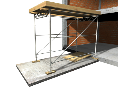 Marquesina de protección del acceso al edificio